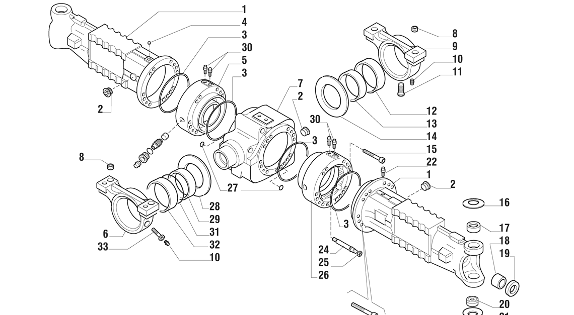 Carraro Axle Details. HES Tractec