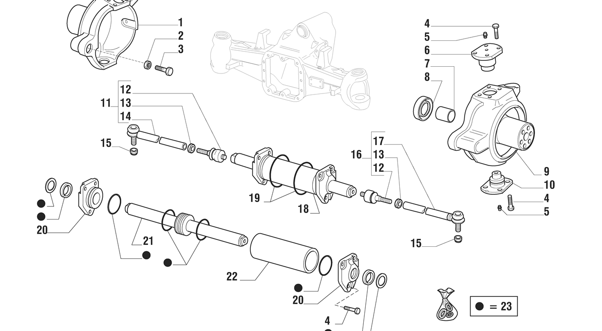 Carraro Axle Details. HES Tractec