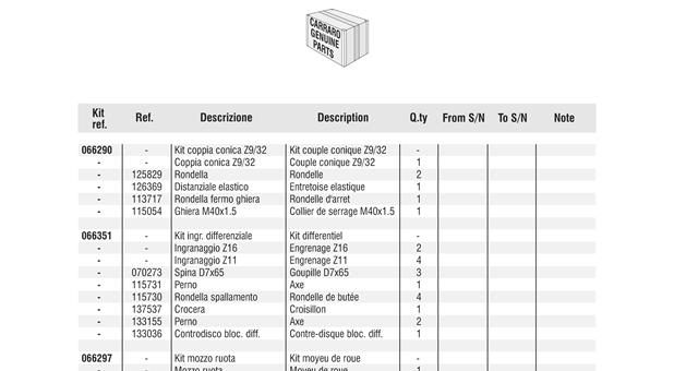 Carraro Axle Drawing for 133580, page 10