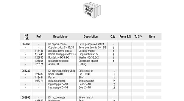 Carraro Axle Drawing for 135590, page 10