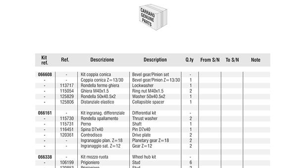 Carraro Axle Drawing for 135953, page 10