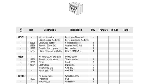 Carraro Axle Drawing for 138074, page 11