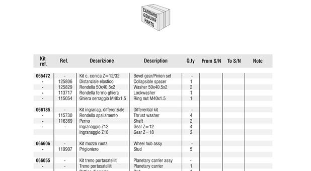 Carraro Axle Drawing for 140060, page 10