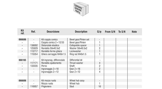 Carraro Axle Drawing for 140415, page 13