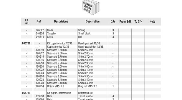 Carraro Axle Drawing for 140485, page 38