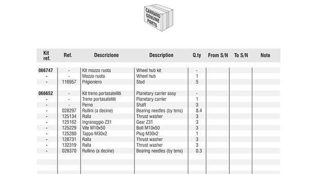 Carraro Axle Drawing for 140963, page 15