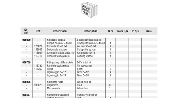 Carraro Axle Drawing for 141335, page 13