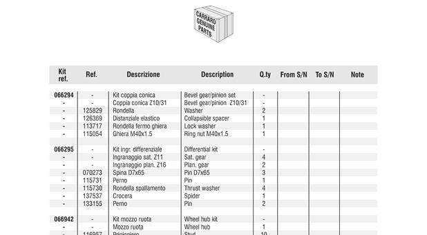 Carraro Axle Drawing for 141429, page 9