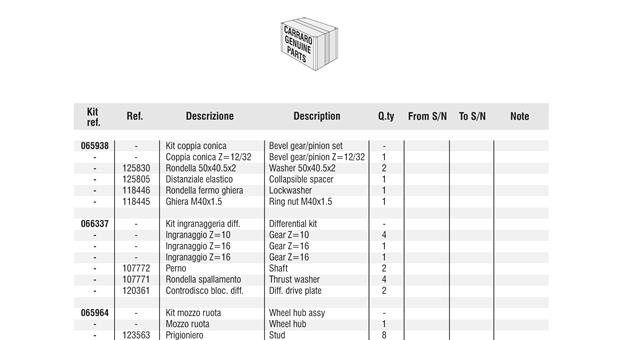 Carraro Axle Drawing for 141964, page 12