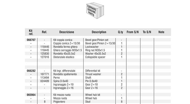 Carraro Axle Drawing for 142028, page 11