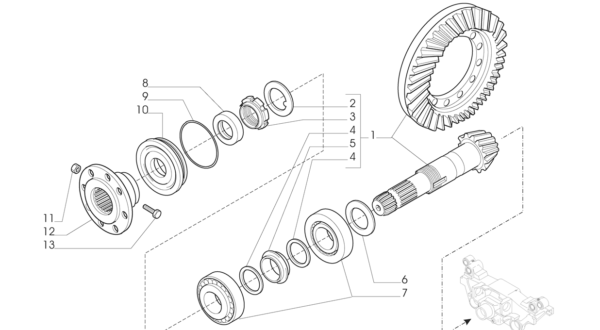 Carraro Axle Details. HES Tractec