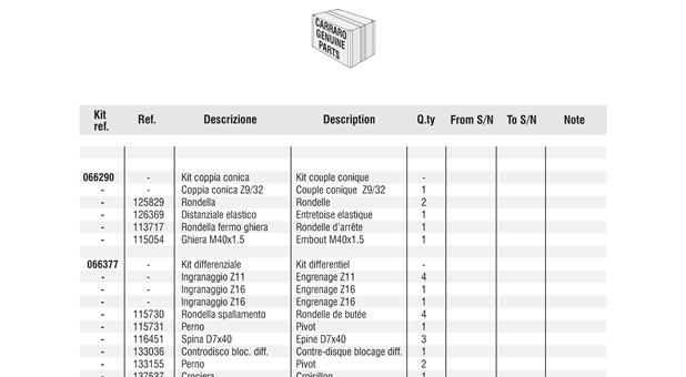 Carraro Axle Drawing for 142120, page 17