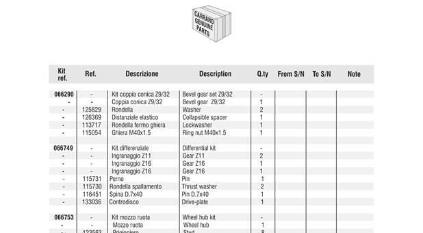 Carraro Axle Drawing for 142134, page 14