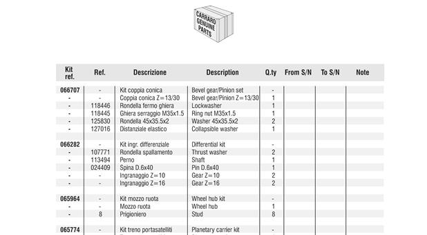 Carraro Axle Drawing for 143800, page 11