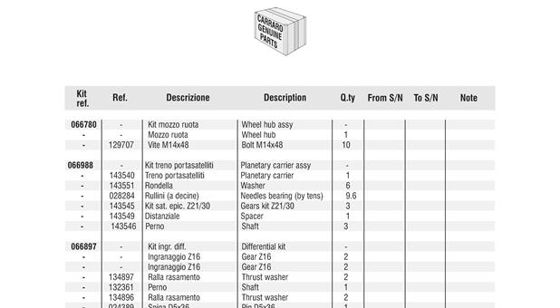 Carraro Axle Drawing for 144653, page 9