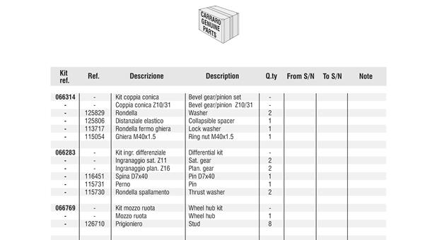 Carraro Axle Drawing for 146866, page 10