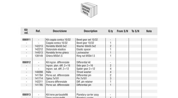 Carraro Axle Drawing for 140090, page 9
