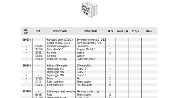 Carraro Axle Drawing for 132886, page 11