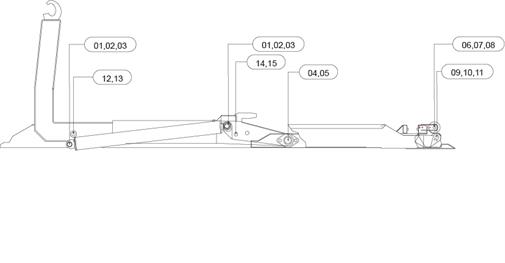 Drawing for Reynolds Boughton Hookloader 8/32 Pins And Bushes