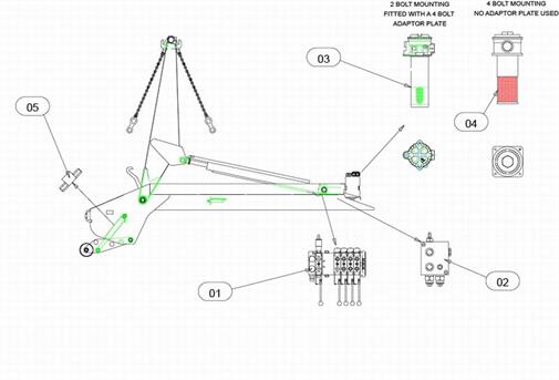 Drawing for Telehoist Skiploader CH18 Hydraulics