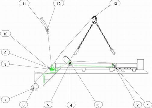 Drawing for MacLift Skiploader LEADER Pins And Bearings