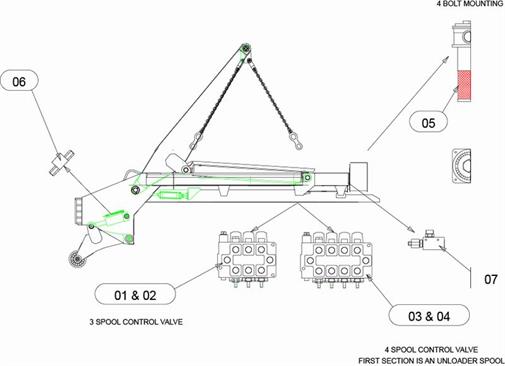 Drawing for MacLift Skiploader 16-19SA SA Hydraulics