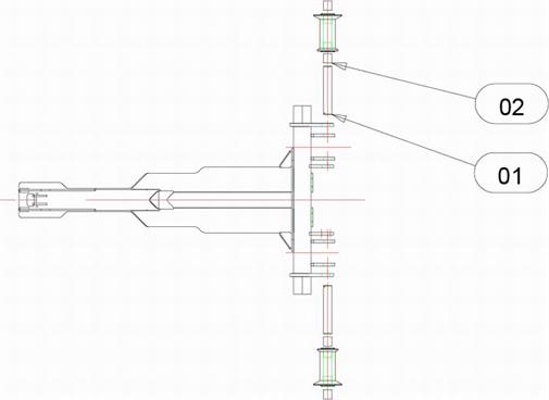 Drawing for Telehoist Hookloader TL16 Tip Frame Pins And Bearings