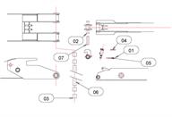 Drawing for Telehoist Hookloader model TL16 Tip Frame / Lift Frame Pins And Bearings