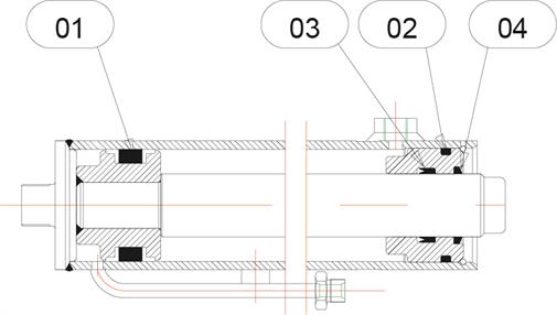 Drawing for Telehoist Hookloader TL16 Suspension Lock Out Ram Seals