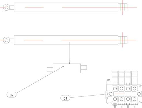 Drawing for Telehoist Hookloader TL16 Main Rams Circuit Valves