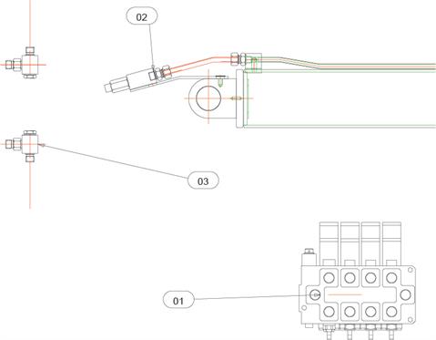 Drawing for Telehoist Hookloader TL16 Neck Ram Circuit Valves