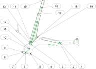 Drawing for MacLift Skiploader model EASILIFT MAXIREACH Pins And Bushes